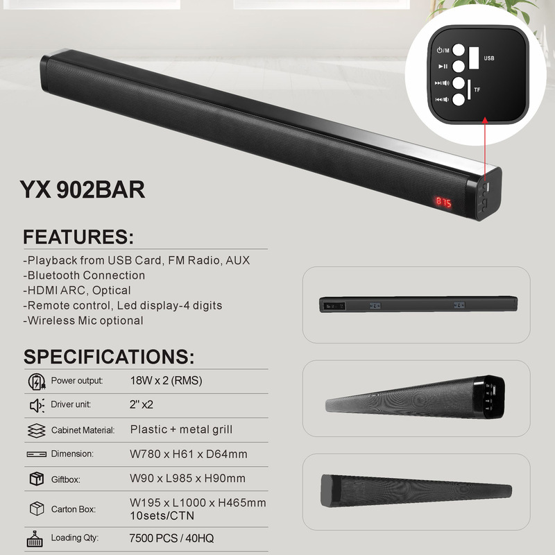 Factory Direct Sales with Subwoofer, Soundbar, Full-Range, High-Power, Long Strip Speaker, Tv, Computer, Bluetooth, Wall-Mounted Factory Direct Sales with Subwoofer, Soundbar, Full-Range, High-Power, Long Strip Speaker, Tv, Computer, Bluetooth, Wall-Mounted