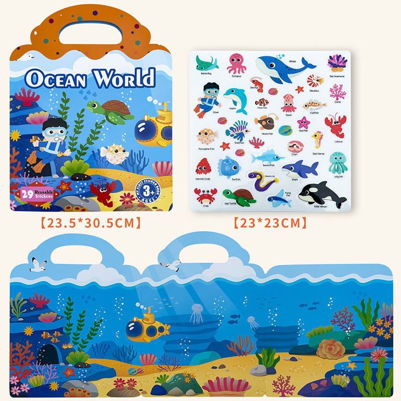 Libro de Pegatinas de Gelatina de Papel Reutilizable, Educativo para Juegos Infantiles image 16