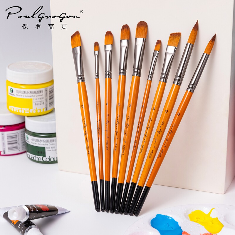 5-Piece Oil Painting Brush Set for Art Painting, Acrylic, Watercolor, Gouache, Nylon Brushes, Studio Graffiti, Wholesale