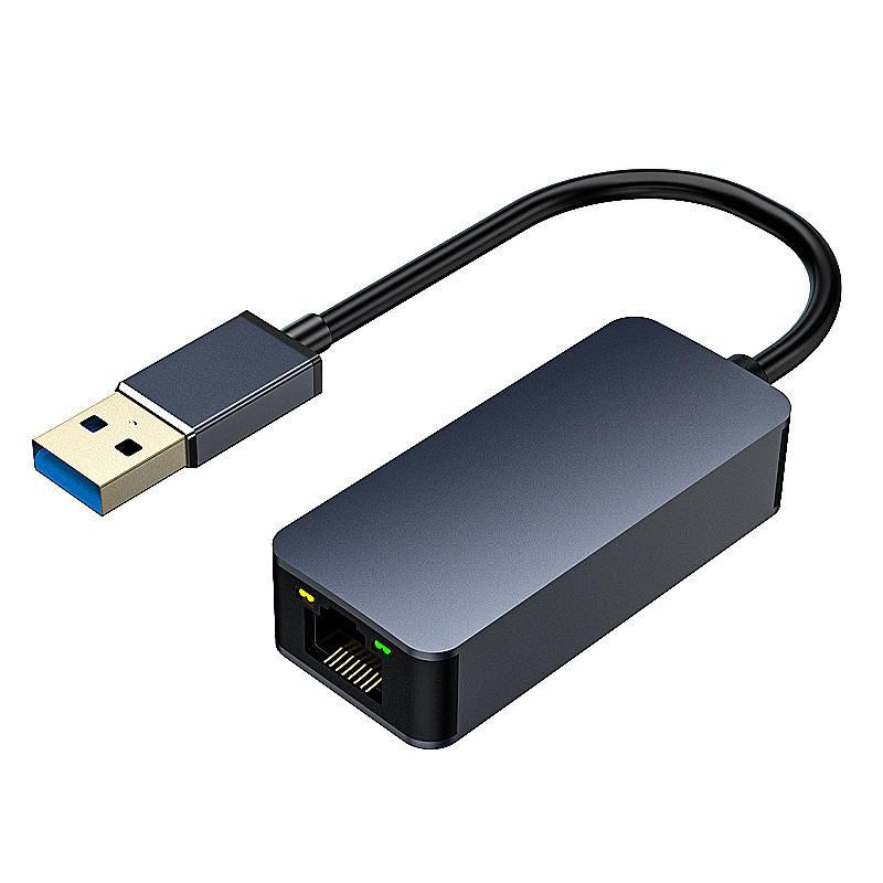 Usb2.5G Wired Network Card Suitable for Laptops and Desktop Computers, Gigabit High-Speed Gray Plug and Play