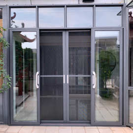 三轨带纱阳台铝合金隐形推拉门断桥重型极窄厨房平移门客厅玻璃门