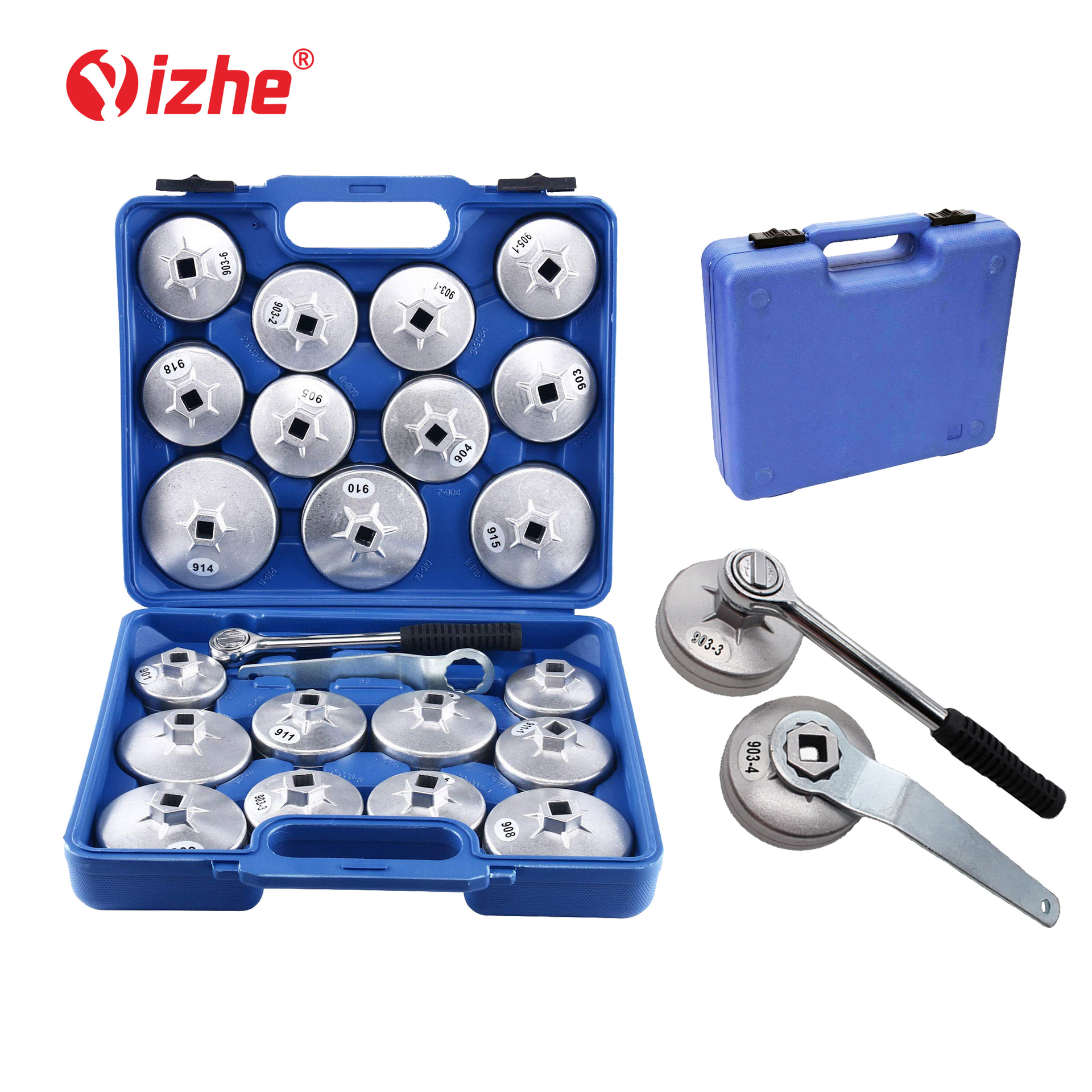 23 piezas de llave de filtro de aceite de tapa, llave de rejilla de aceite, elemento de filtro de aceite, desmontador, llave de filtro de máquina tipo tapa de tazón