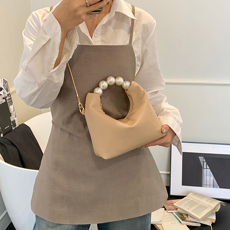 Exquisite Perlen-Damentasche, schlichte und modische Handtasche, Schultertasche, geräumige Umhängetasche_voghion.com