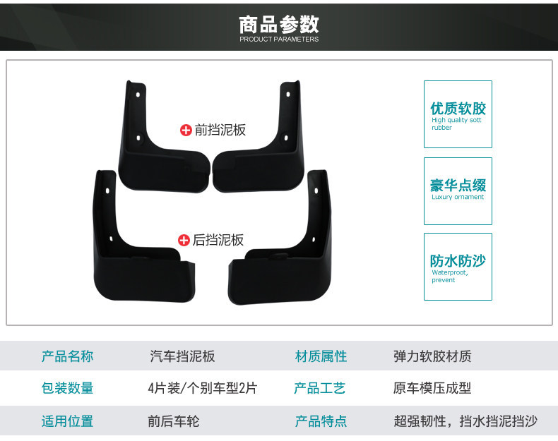 Specifically designed for Chery Explore 06 JAECOO J7 Yueye Edition Urban Edition mud flaps Explore 06 CDM mud flaps