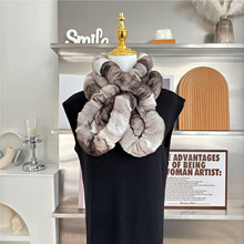 韩版獭兔毛围脖荷叶边双面皮草围巾围脖秋冬季百搭保暖毛领子女