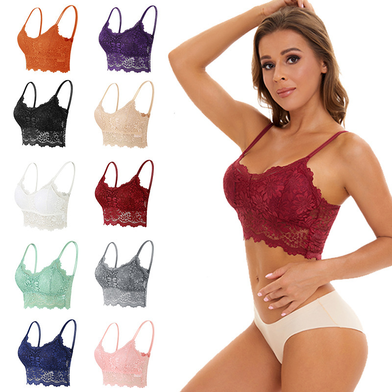 Cross-Border Foreign Trade Women's Anti-Exposure Lace Backless Camisole Tube Top Lingerie