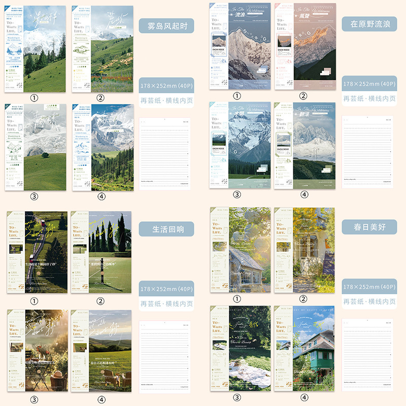 Paquete de pegatinas de diez luces, serie de dibujos de arte, periódicos y periódicos, pegatinas temáticas, bolsas de pegatinas decorativas de materiales paisajísticos