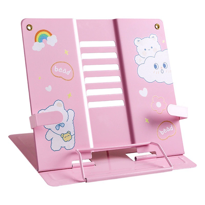 Подставка для книг Kaba Bear, регулируемая подставка для книг для учащихся начальной школы, настольная многофункциональная металлическая подставка для книг с зажимом