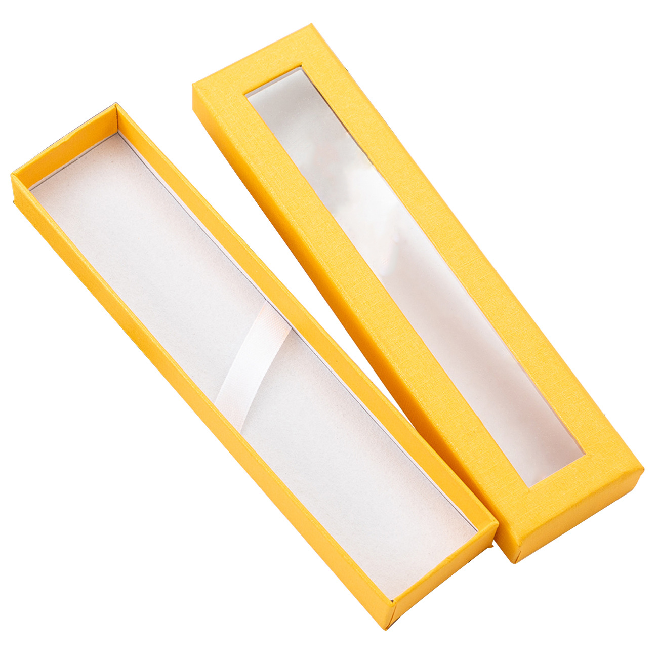 En stock al por mayor tapa pluma caja Ventana de alta gama caja de regalo de papelería de publicidad caja de la pluma de impresión LOGO