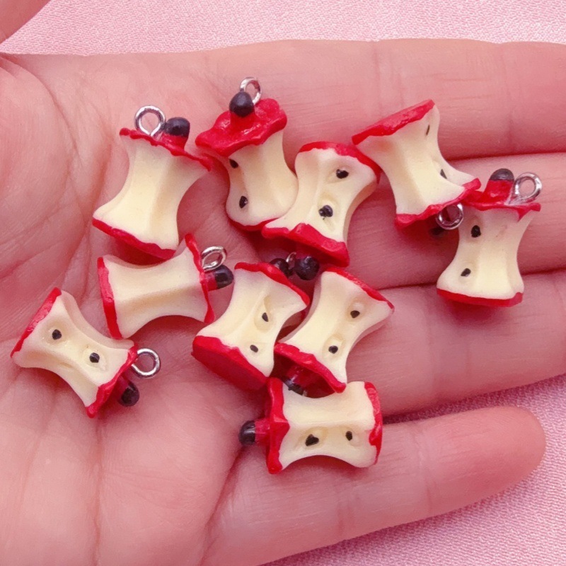 立体苹果苹果核树脂吊坠 diy耳环项链钥匙扣挂件饰品配件材料批发|undefined