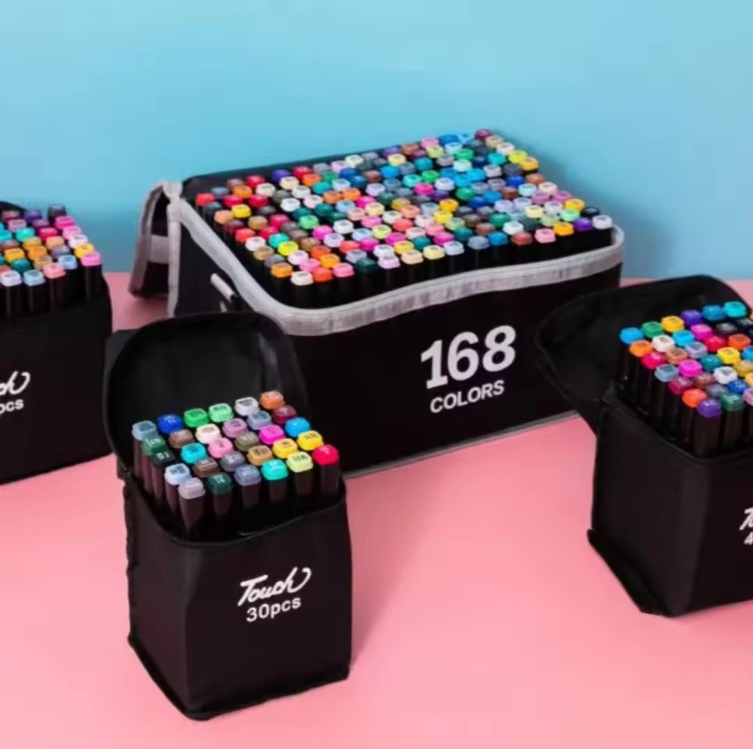 Marcador de dos cabezas para arte, color impenetrable, impermeable y no se desvanece, pincel para estudiantes, bolígrafo de color aceitoso para estudiantes de escuela primaria