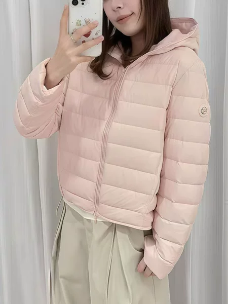 Women's lightweight down jacket from Pinghu, 90% duck down, new style, wholesale, fashionable, simple, plus size, hooded