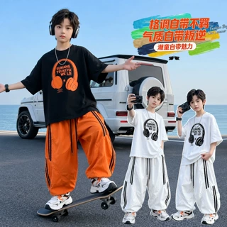 男童夏装套装2026新款儿童痞帅短袖防蚊裤两件套中大童夏季运动服
