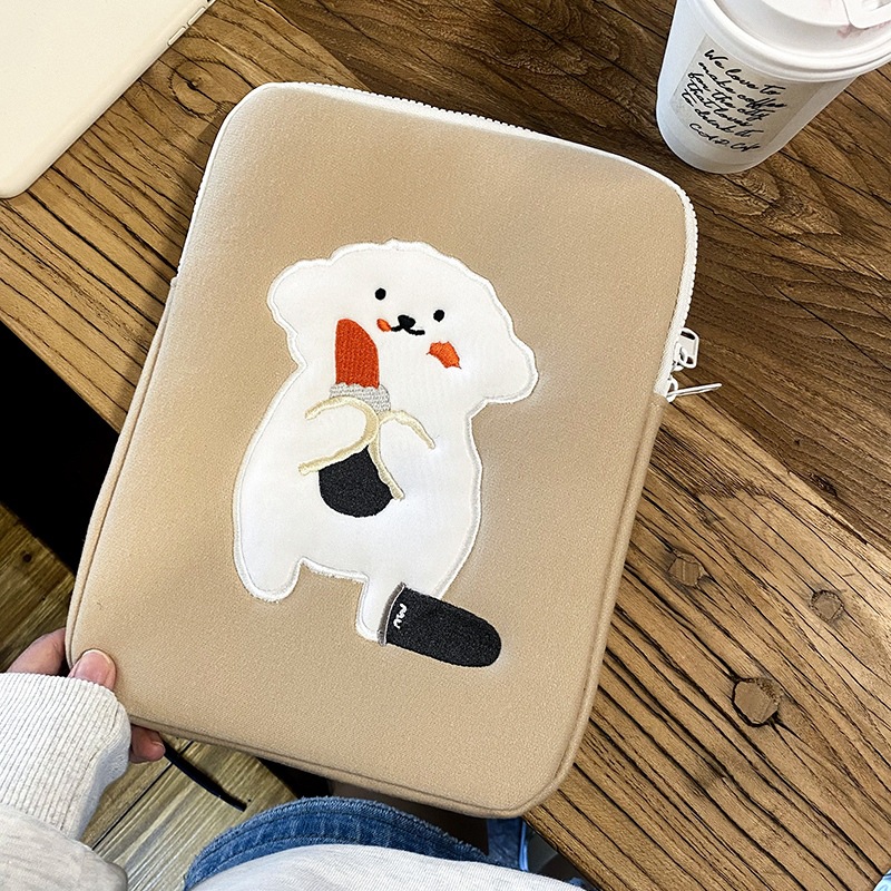 Korea Ma***zy Cute Lamb Holding Lipstick13/15-inch Laptop Bag Tablet11ipad Liner Bag