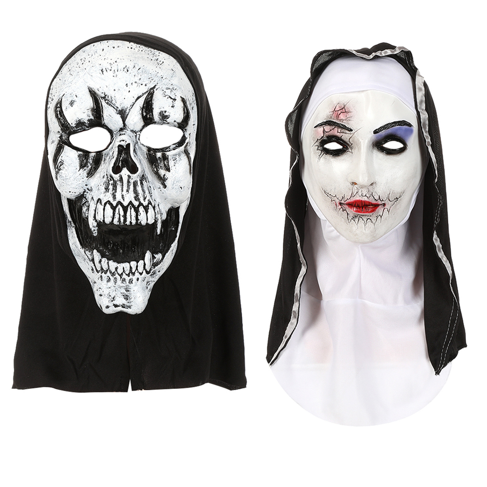 Máscara de látex de Halloween, máscara de zombie, casco, mascarada, cara de terror, tocado, parodia de fiesta