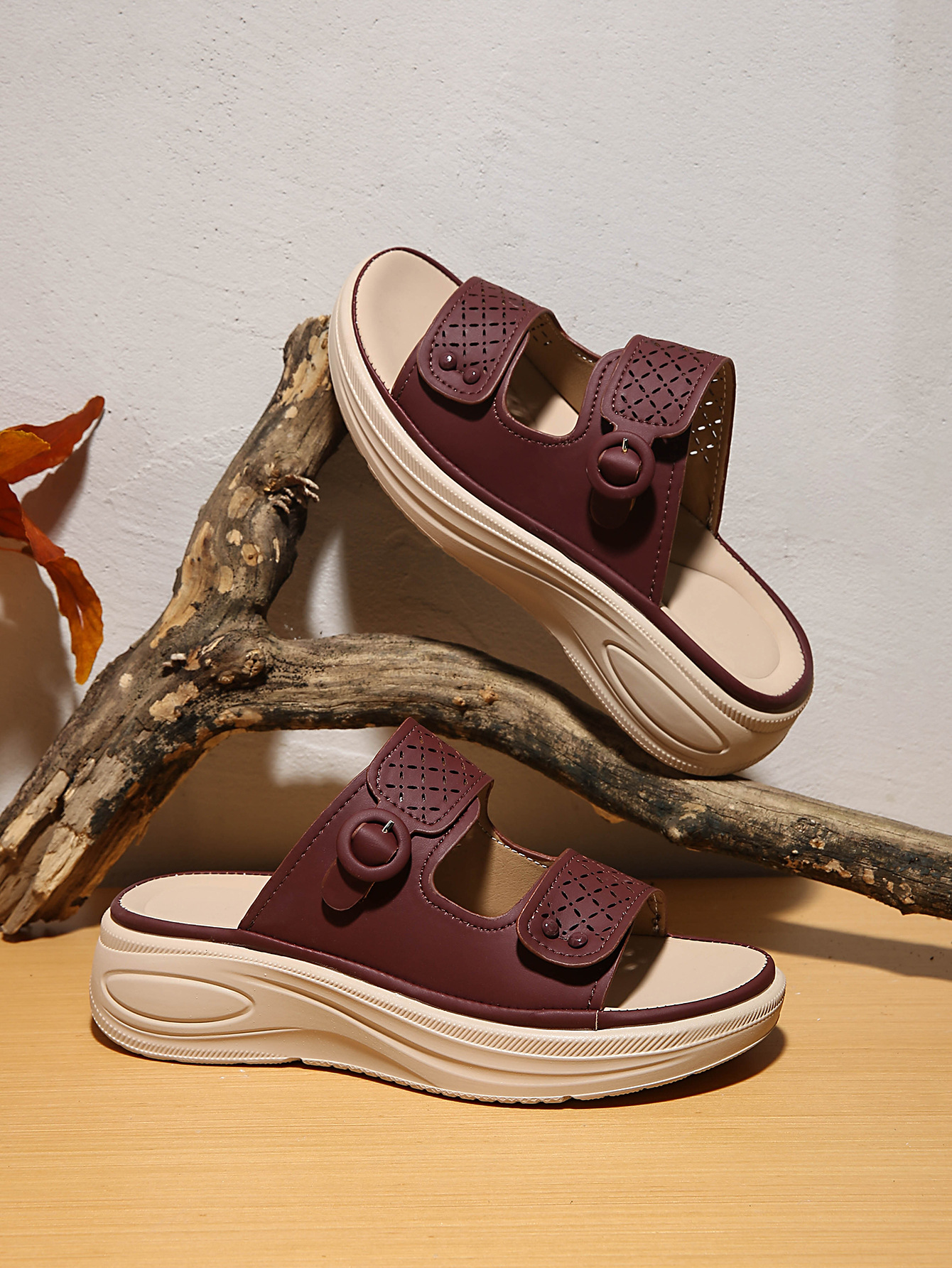 Sandali con zeppa estivi da donna taglie forti, comodi sandali da spiaggia con plateau e punta aperta, nuovo stile_voghion.com