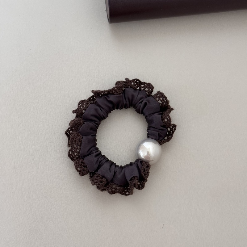 秋冬款褶皱花边发圈女生高级感百搭马尾发绳高弹力丸子头皮筋发圈|undefined