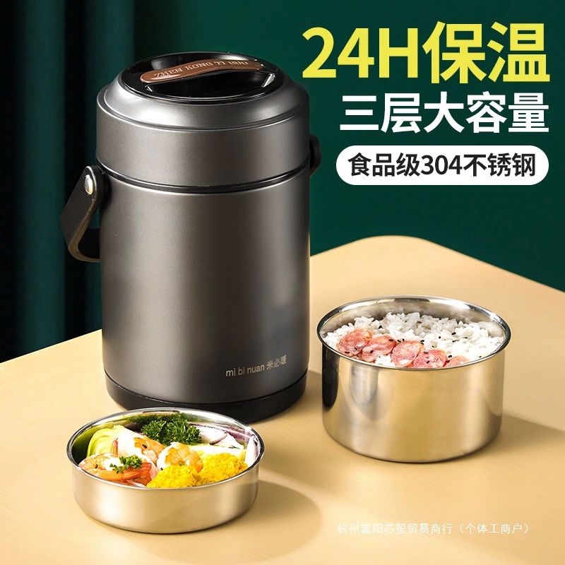 Winter thermos stainless steel, extra-long handheld capacious lunch box
