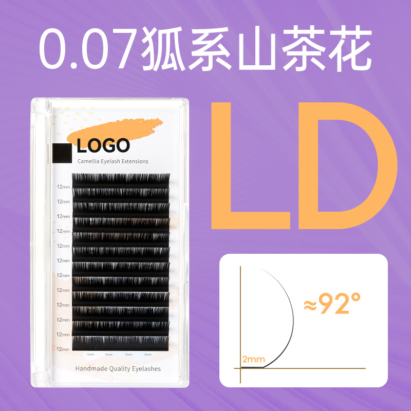 Fabricante de Qingdao personalizado tipo LC Fox injerto de pestañas tienda de belleza de estilo nacional con pegamento cómic camellia pestañas falsas no dispersas raíces