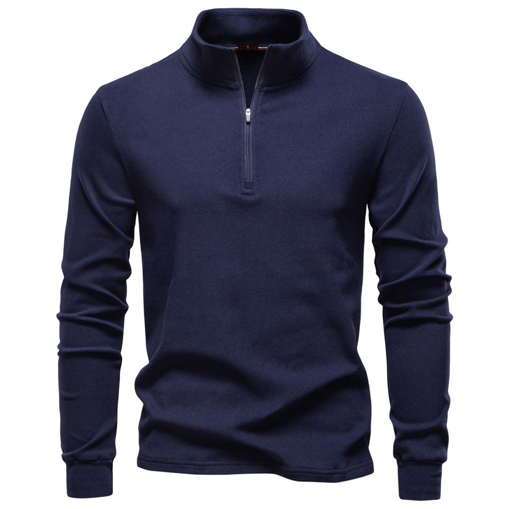 Męska bluza termiczna z kołnierzem i zamkiem na jesień_voghion.com