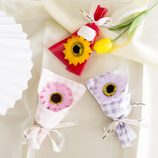 Soap flower mini sunflower sunflower small bouquet with gift box graduation season creative gifts factory wholesale