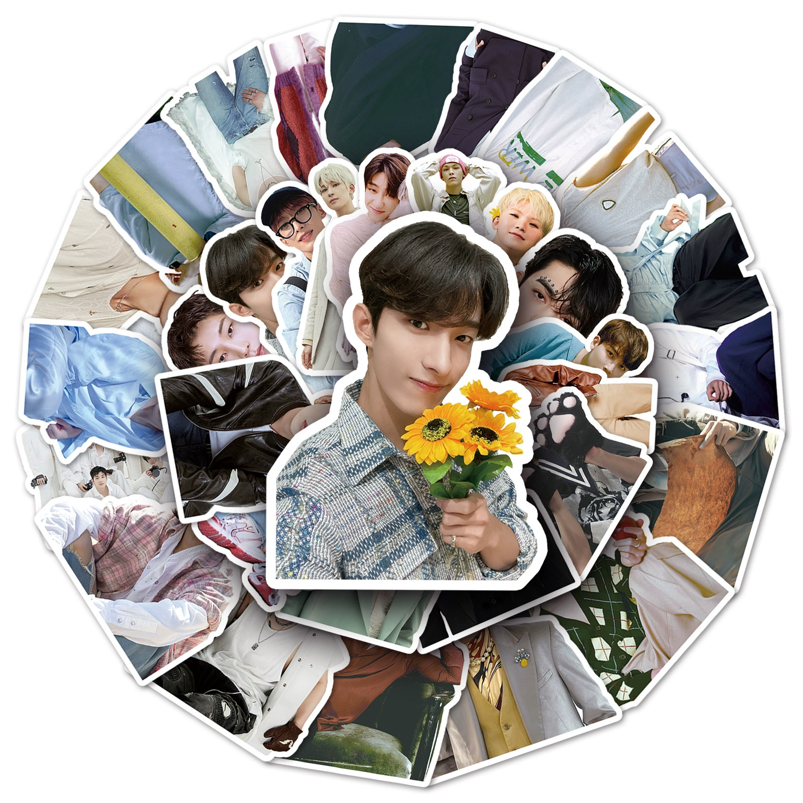50 мужских групп Seventeen наклейки на телефон Korean звезда окружающий Cup Sticker карманная наклейка набор стикеров