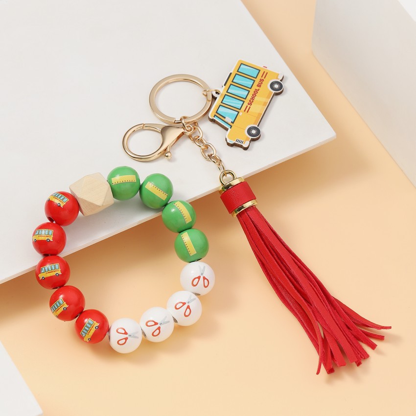 35g Weight Keychain Classification 1 Piece Quantity School, Graduation Occasion Acrylic, Wood Material Teachers' Day Festival Book, Letter, Tassel Pattern Unisex Gender Beaded Design Modern Style Style Modern Style Book Letter Tassel Arylic Wood Beaded Teachers' Day Unisex Keychain 12