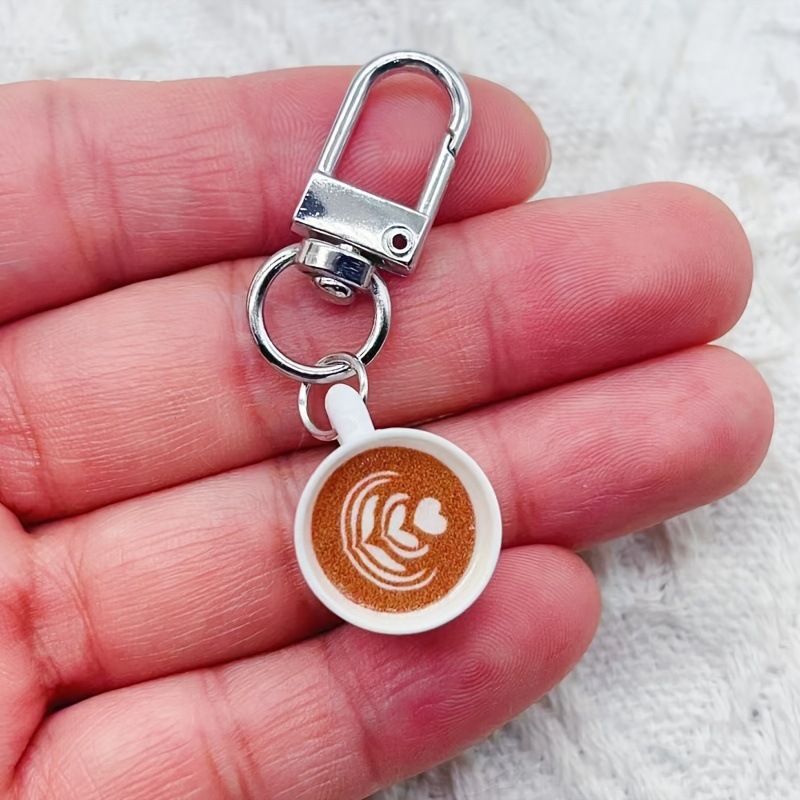コーヒーカップキーホルダーセット樹脂シミュレーションモデルロブスターバックル誕生日プレゼントとクリスマスのお祝い|undefined