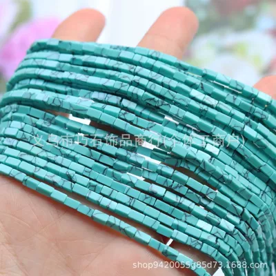 Zərgərlik ara hissələri, Small Square Spacer Beads DIY - synthetic-turquoise-24mm
