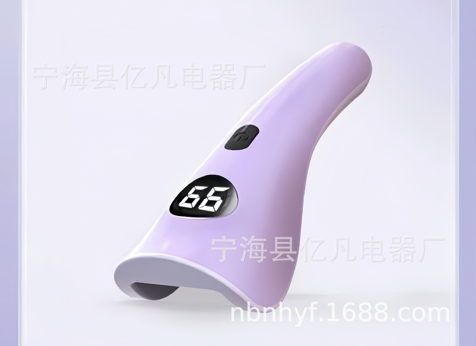 New cross-border handheld portable nail dryer with 6 red and purple light beads, digital display, rechargeable, quick-drying, phototherapy curing lamp, factory-cured