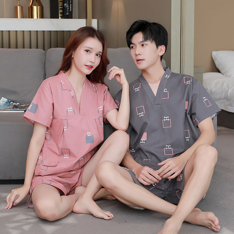 Sweat steam suit women's cotton cloth set couple plus size cotton sauna suit men's massage bath suit Han steam clothes 