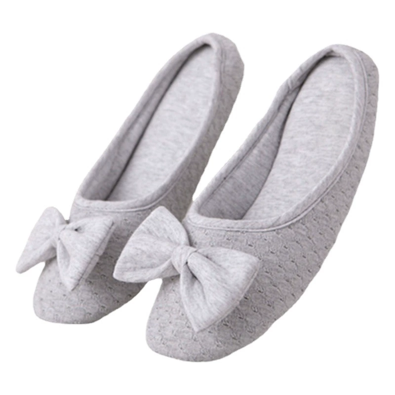 Весенняя домашняя обувь из хлопчатобумажной ткани с бантом в японском стиле, женские домашние тапочки, бесшумные напольные Тапочки