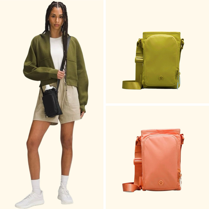 Lulu Manufacturer's Hot-Selling Fashionable Single-Shoulder Water Bottle Bag, Outdoor Sports Cross-Body Sports Bag, Water Cup Bag, Small Square Bag