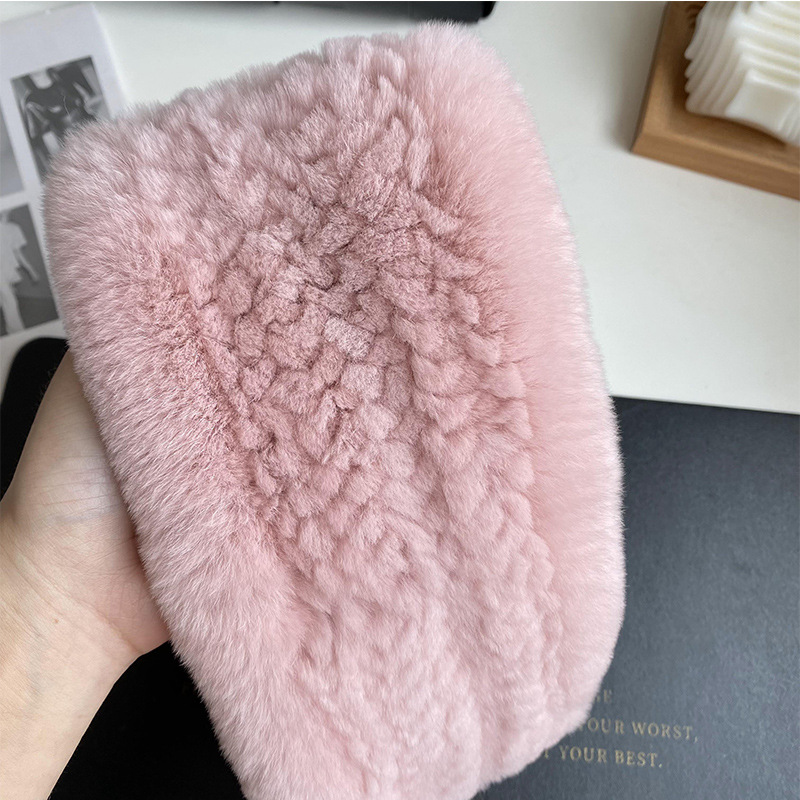 Rex Kaninchenfell Schal Für Damen Warm Winter Mode Accessoire_voghion.com