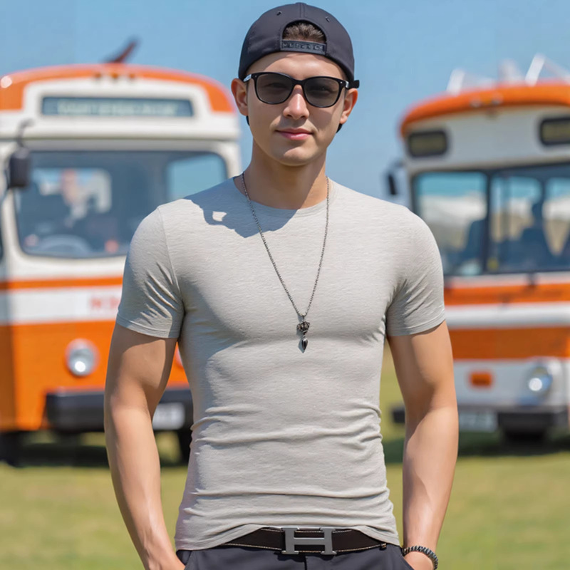 Trendy and Stylish Men's Short-Sleeved T-Shirt, Men's Summer Thin Sweatshirt, Solid Color Round Neck Slim-Fit Half-Sleeved T-Shirt Trendy and Stylish Men's Short-Sleeved T-Shirt, Men's Summer Thin Sweatshirt, Solid Color Round Neck Slim-Fit Half-Sleeved T-Shirt
