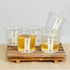 【9.9米6只】初雪锤纹杯网红复古家用玻璃杯子喝茶喝酒杯子