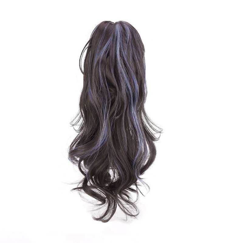 Perucas de caballo de mitad de cabello para mujeres tiñidas rizos largos actualización clip de agarre simulación de cabello fuente cascada princesa rizos de caballo trenzas