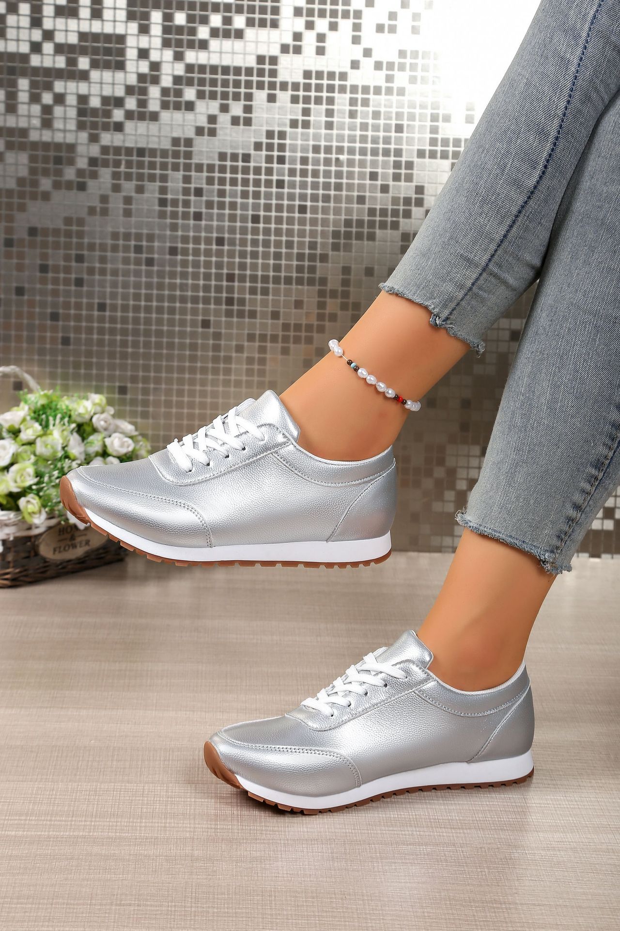 Women's Plus Size Comfortable Round Toe Lace-Up Thick Sole Sports Shoes Casual Running Shoe Summer_vogvips.com