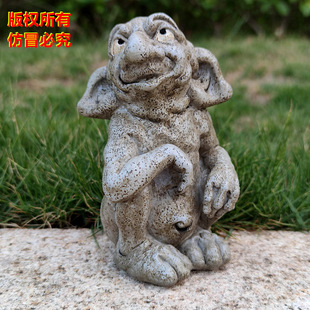 跨境热卖新品石头鬼怪物妖怪石像鬼侏儒山妖巨魔雕像树脂工艺品摆-阿里巴巴