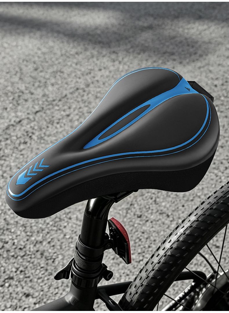 Bicycle Seat Cushion Cover, Mountain Bike Widened and Thickened Silicone Seat Cushion, Dynamic Bike Sponge Seat Cover, Universal Equipment Accessories
