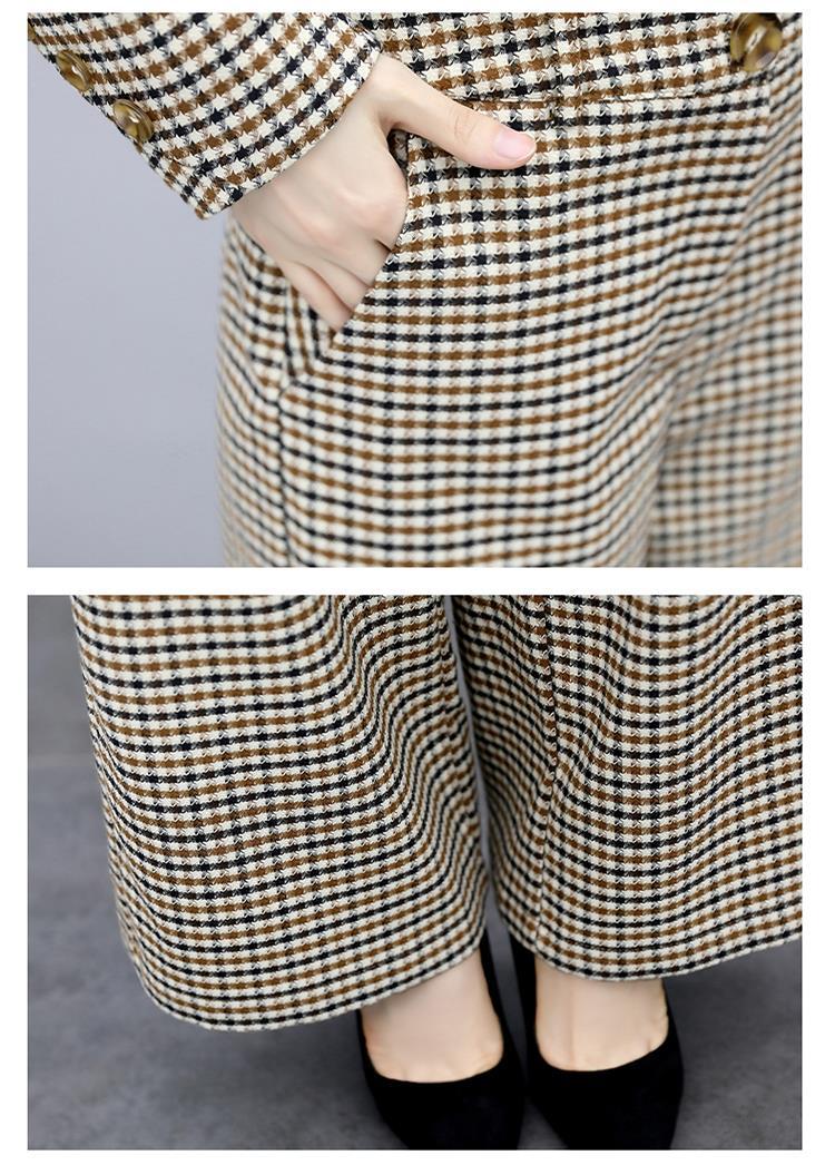 GraceChic Plaid Suit For Women Spring And Autumn 2023 New Korean Style Fashionable Age-Reducing Elegant Wide-Leg Pants Two-Piece_voghion.com