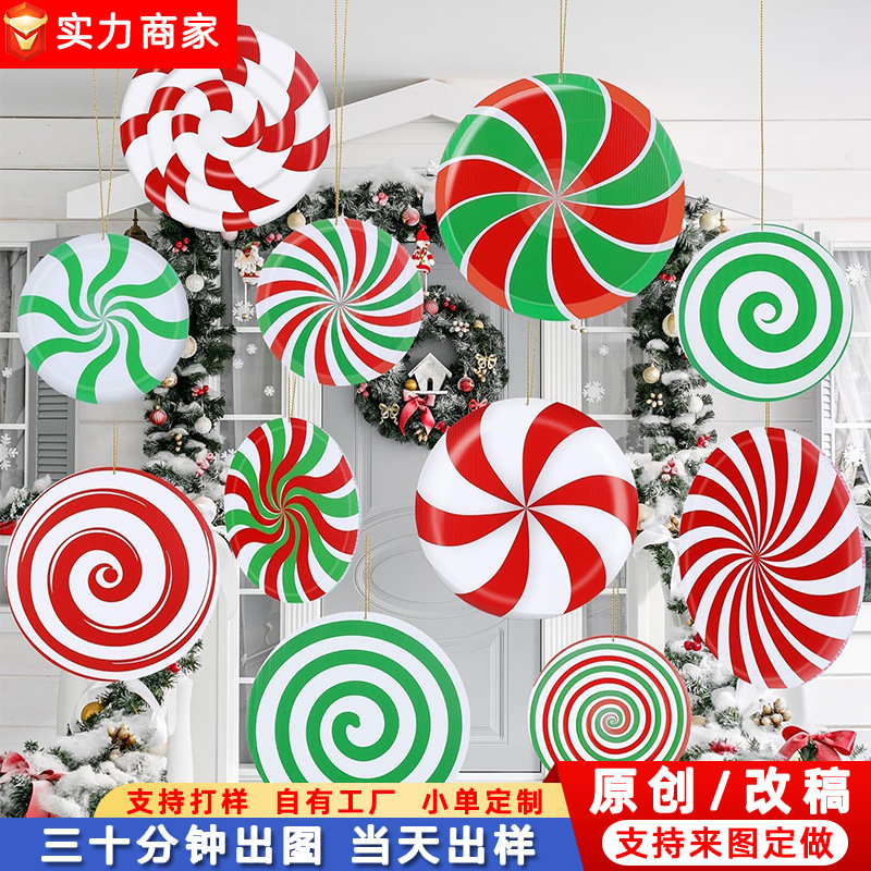 跨境爆款户外圣诞节挂饰双面圣诞节家庭办公室树门廊庭院草坪挂件