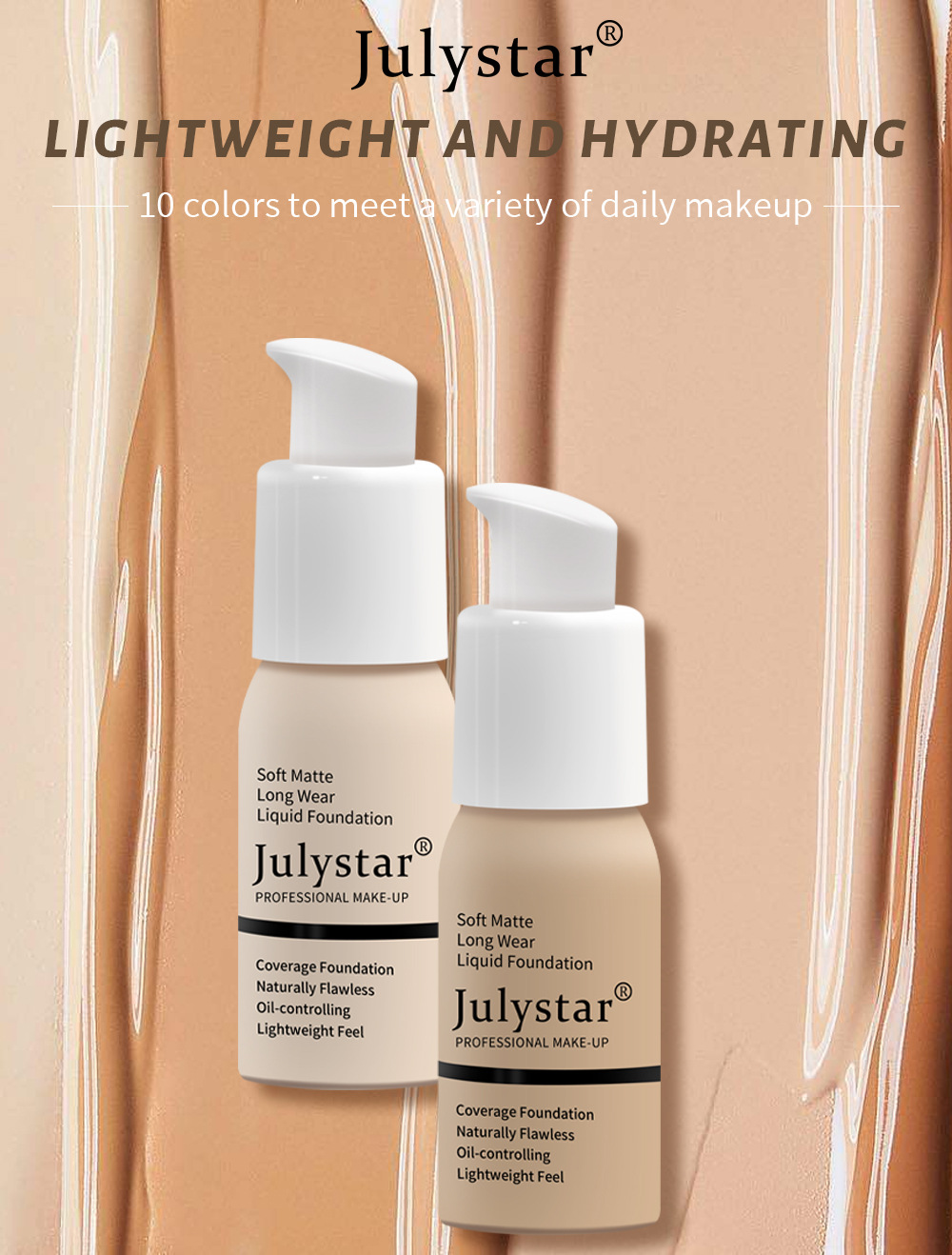 Julystar Non-smudging foundation, Foundation Cream, Foundation Cream Foundation Specification drawing
