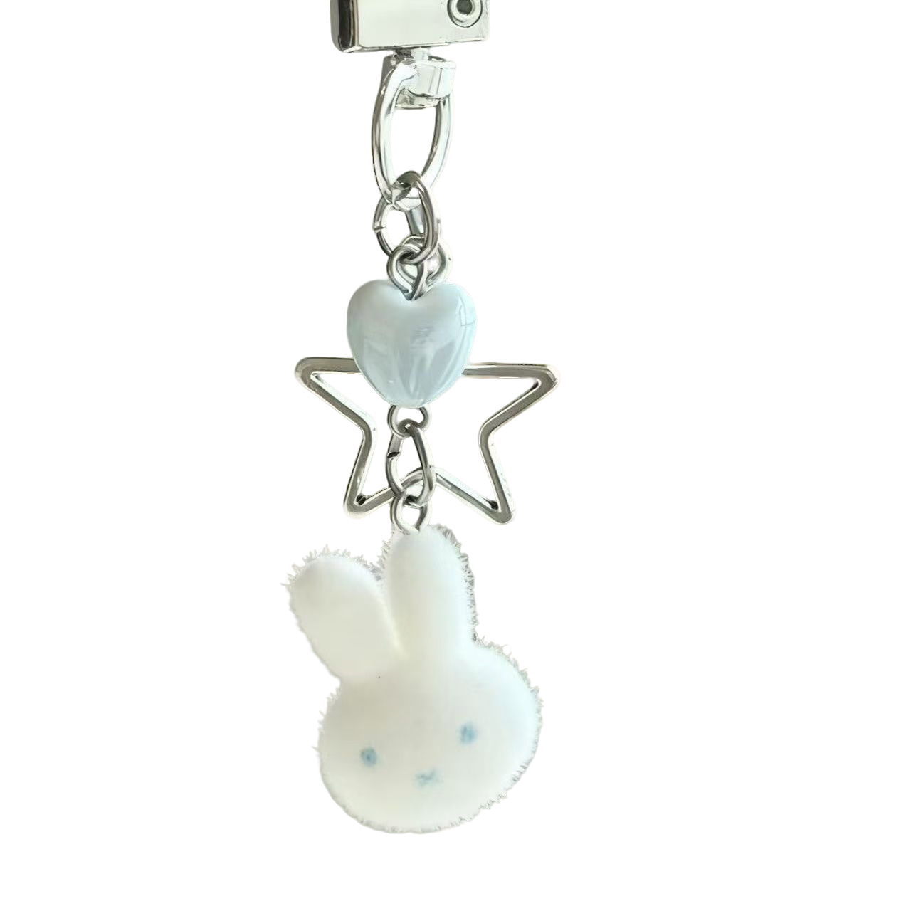Cute flojo Miffy conejo cadena de teléfono móvil diy beaded chica bolso pericardial libro de tarjetas colgante llavero regalo amigo