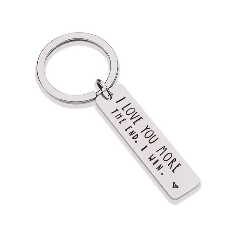 Amazon Explosions Stainless Steel Keychain to Send Girlfriend Husband Wife Couple Keychain I Love You