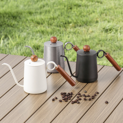 Original ring hand-brewed coffee pot 304 stainless steel hanging ear hand-brewed kettle rosewood handle narrow mouth long mouth kettle