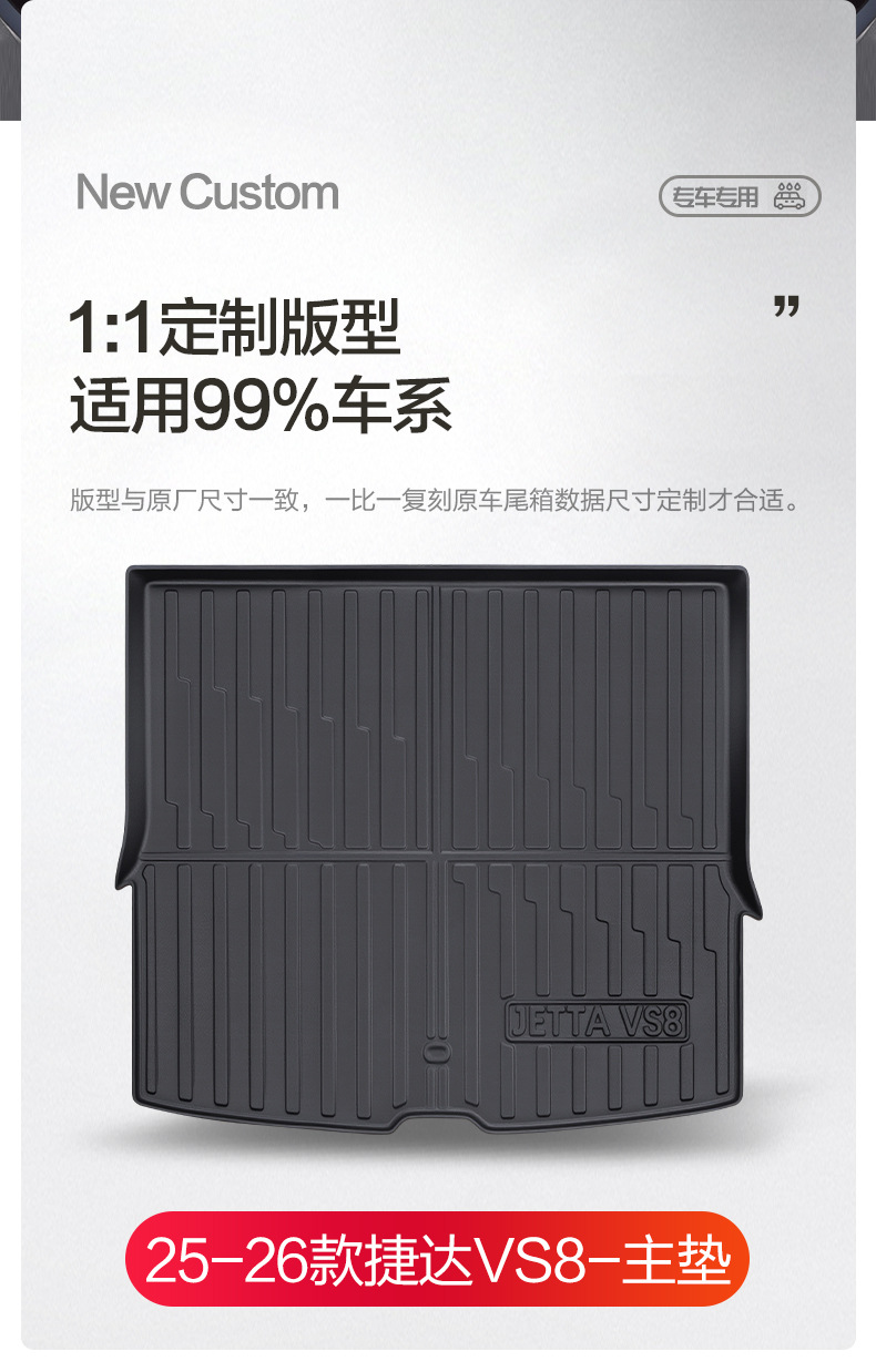 Suitable for Jetta Vs8 Trunk Mat Car Interior Modification Accessories Decorative Supplies Tpe Waterproof Rear Trunk Mat