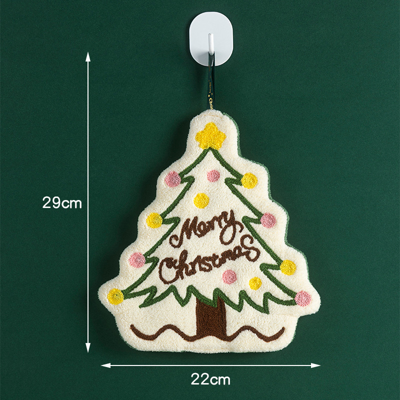 クロスボーダーコーラルベルベットハンドタオルクリスマスシリーズ家庭用ハンドタオルはキッチンやバスルームの速乾性タオルに掛けることができます|undefined