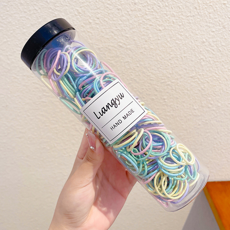 Bebés color caramelo de alta elasticidad pulgar anillo de cabello de niñas adornamiento de cabello de dopamina no daña banda de goma de cabello