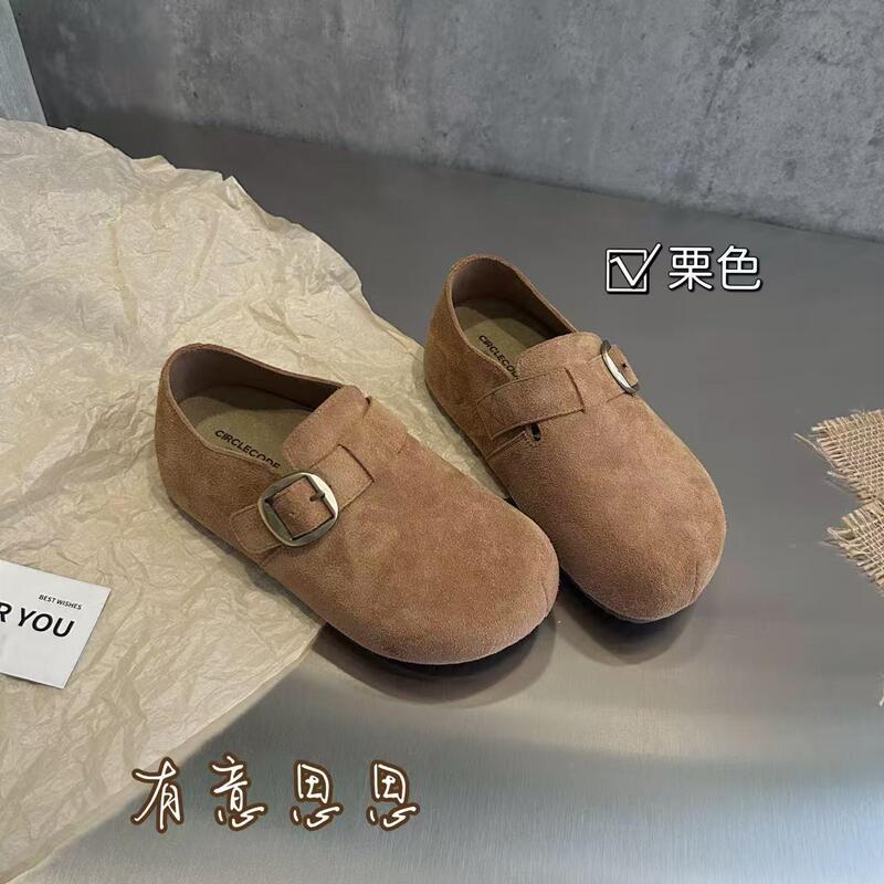有意思思女鞋“土豆博肯”休闲软底平底一脚蹬女鞋时尚真皮勃肯鞋|undefined